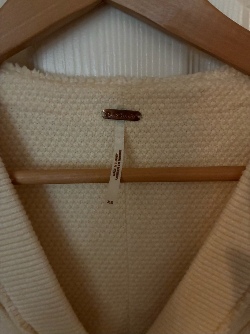 Free People Peach Cable-Knit Button Front Vest - Picture 6 of 7